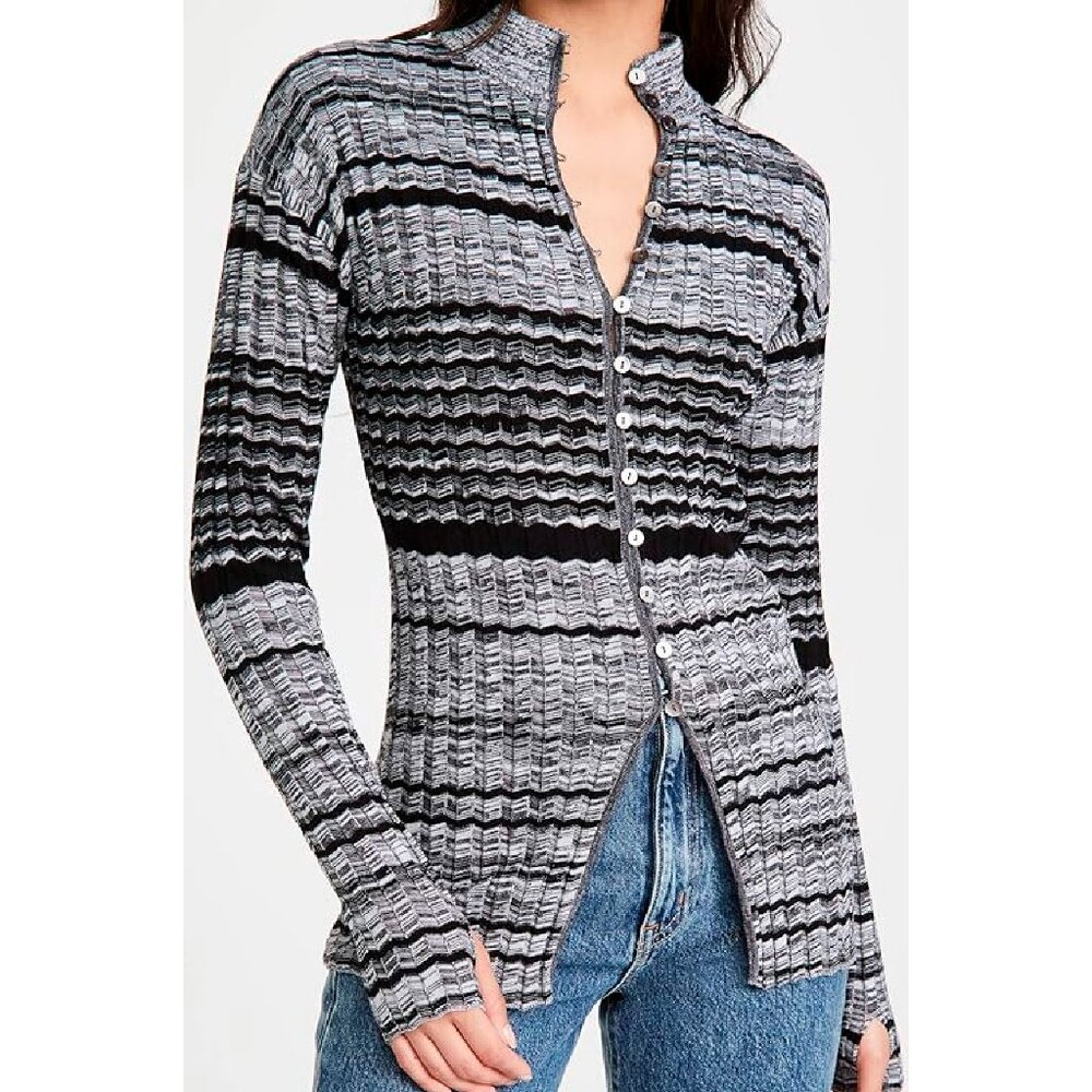RAMY BROOK Amaris Zigzag Ribbed Cardigan
